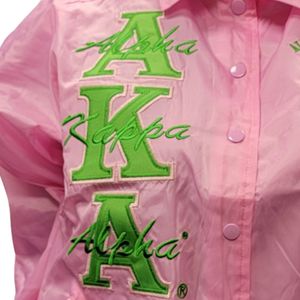 <b>Pink</b> <b>Waterproof</b> Coach <b>Jacket</b> Lightweight Rain <b>Jacket</b> Casual Outdoor Windbreaker Embroidered Fashion Outerwear Women Apparel - Product Image 5