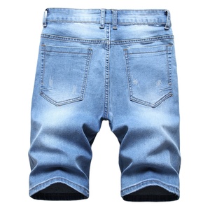 Shorts en jean pour homme, peints, extensibles, style splash d'encre, pour une touche de personnalité - Product Image 3
