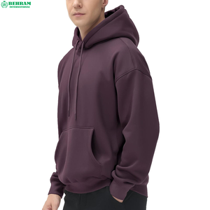 Nouveau design tendance unisexe, sweat-shirt à capuche vintage à manches longues et épaules tombantes, en molleton 100% coton délavé à la pierre / French Terry - Product Image 4