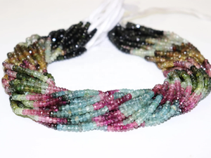 Perles rondes de Tourmaline, à facettes, de haute qualité, vente en gros, mm - Product Image 4