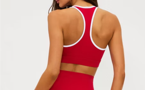 Twist Front Top Yoga Sports <b>Bra</b> White Binding with Removeable <b>Bra</b> <b>Cup</b> - Product Image 5