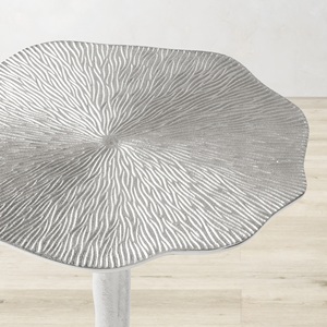 Elegant Cast Aluminum Bar <b>Table</b> Textured Round Top Sleek Pedestal Base Premium Finish Durable Build Contemporary Luxury Style - Product Image 4