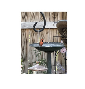 Baño para pájaros de metal antiguo, decorativo, accesorio de jardín para exteriores, resistente a la intemperie, duradero, atrapa pájaros con base y cuenco de agua. - Product Image 1