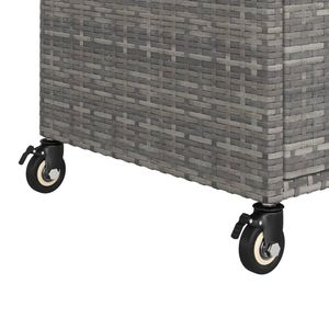 39.4 grigio "x 17.7" x 38.2 "Poly Rattan Bar carrello con cassetto set giardino prodotto - Product Image 6