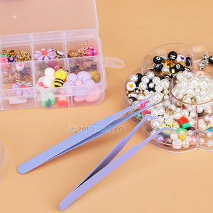 Pinces à cils personnalisées pour équipement de studio de beauté, pinces à cils antistatiques en acier inoxydable pour extensions - Product Image 2