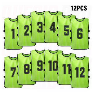 Maillots d'entraînement en mesh pour équipes, vert et orange, pour enfants, avec sac de sport OEM, légers et respirants - Product Image 5