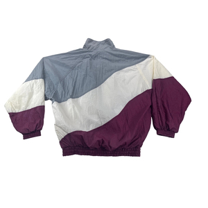 Purple Windbreaker Tracksuit Full Zip Color Block Grey White Stand Collar Vintage Elastic <b>Jogger</b> Set Men Wholesale Sportswear - Product Image 4