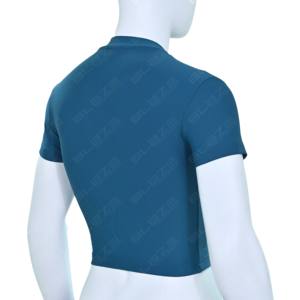 Haut court moulant extensible pour femme, nouveau style, très tendance, doux, couleur unie, pour le yoga et la gym - Product Image 3