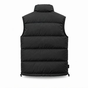 Veste d'hiver sans manches matelassée noire pour homme, fermeture éclair intégrale, col haut, chaude, pour l'extérieur, ONEAPEX OEM en gros - Product Image 2