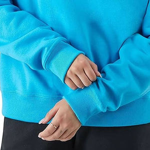 Sweat-shirts d'hiver pour femmes à manches longues en coton respirant avec design appliqué délavé - Product Image 3