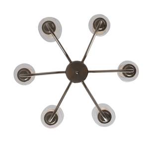 Lámpara de Araña Moderna de Estilo Americano de Lujo, E26, de Vidrio y Hierro, con 6 Bombillas, para Sala de Estar, Categoría de Producto: Lámparas Colgantes - Product Image 5