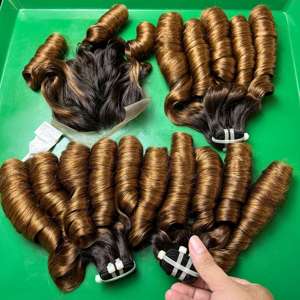 CDYHAIR Bouncy Curl HD Lace Closure 100% Cheveux Humains Vietnamiens Naturellement Bouclés, Perruque à Fermeture Transparente HD Lace - Product Image 1