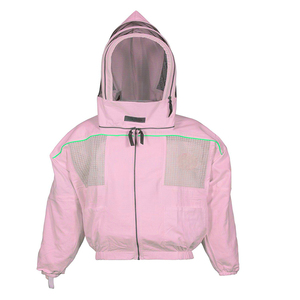 Pink Beekeeping Jacket with Hood Ventilated Mesh Panels Protective Honey Harvest <b>Suit</b> - Product Image 1