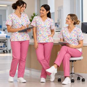 Uniformes Médicos Duraderos Unisex, Conjuntos de Uniformes de Tela de Sarga de Algodón y Poliéster, Colores Personalizados, Trajes de Enfermería, Ropa de Trabajo Médica para Doctores y Clínicas - Product Image 4
