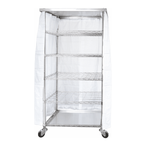 Chariot de séchage de verrerie en acier inoxydable à 5 niveaux avec rideau, modèle industriel SciLab - Product Image 2