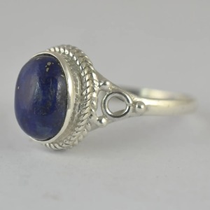 <b>Lapis</b> <b>Lazuli</b> <b>Ring</b> 925 Sterling Silver Handmade Boho Statement Promise Jewelry for Women Natural Oval Shape Gemstone Jewelry - Product Image 2
