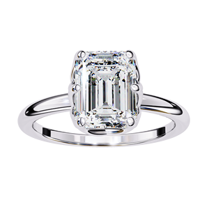 2.00ct Emerald Cut Lab Grown Diamond Engagement <b>Ring</b> 18K Yellow Gold Vermeil Distinctive Gallery <b>Solitaire</b> Wedding <b>Ring</b> Women - Product Image 3