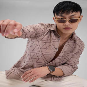 Camisas formales de trabajo de lino y algodón al por mayor para hombre, camisas de lino de manga larga con botones personalizadas informales para hombre - Product Image 1