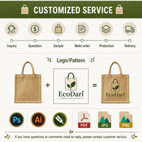 Sac fourre-tout réutilisable en toile et jute laminée imperméable EcoDari avec poignée en corde de coton – Vente en gros