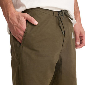 Pantalones Cortos Bermuda para Hombre, Color Verde Oliva Sólido, Logotipo Frontal, Cintura Alta, Cordón Ajustable, Bolsillos, Ropa Casual, Secado Rápido, Tela de Algodón Transpirable - Product Image 5