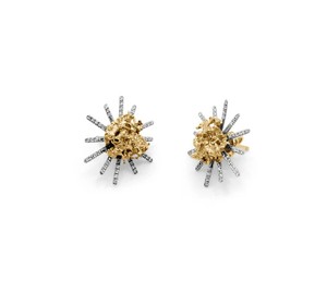 18K Gold Plated Textured Nugget <b>Stud</b> <b>Earrings</b> for Women Luxury Irregular Design <b>Fine</b> Jewelry <b>Earrings</b> Irregular Organic Design - Product Image 3