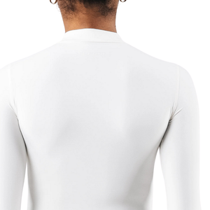 Womens Double Layered <b>Long</b> <b>Sleeve</b> Tee <b>white</b> Noir Soft Stretch Fit Gym Yoga Workout Training Wear - Product Image 6