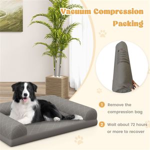 "Grey Egg Foam 36" Dog <b>Crate</b> Bed with 3 Side Bolster & Removable Washable Cover for Pets" - Product Image 5
