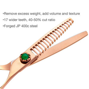 Ciseaux de barbier professionnels MAHFOOZ INSTRUMENTS en acier inoxydable de 6,5 pouces, ciseaux à effiler et droits pour la coiffure en salon de beauté - Product Image 3