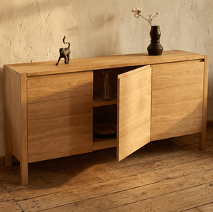 Commode convertible Sienna en bois de teck massif, design minimaliste et écologique, pour salon de style farmhouse - Product Image 5