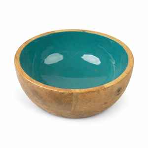 Tazón de Madera Hecho a Mano, Tazón Decorativo para Servir, Tazón de Frutas de Madera Esmaltada para Decoración de Mesa - Product Image 1