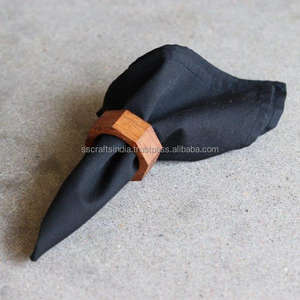 Handcrafted Wooden Napkin Holder Rings for Table Decoration at Home Hotel Restaurant Flower Napkin Ring Set of 4 Cheep Price - Product Image 2