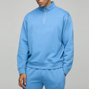 Custom <b>Printed</b> Logo Half Zip Tracksuit Set Fleece Jogging Suit Sportswear Zip Hoodie Sweatshirt Pants OEM Wholesale - Product Image 3