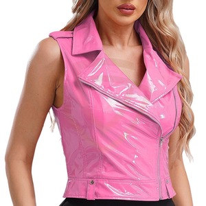 Women's Leather <b>Motorcycle</b> Vest Sleeveless Custom Design with Front Pockets and Durable Stitching for Riding Use Leather Vest - Product Image 1