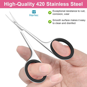 Professional Cuticle And <b>Nail</b> Scissors With Leather Pouch, Stainless Steel <b>Nail</b> Grooming <b>Kit</b> For Salon & Personal Travel Use - Product Image 5
