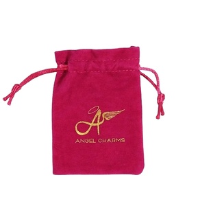 Logo Printed Velvet <b>Drawstring</b> Bag Velvet Coin <b>Pouch</b> with Customizable logo printing & embroidery - Product Image 1