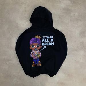 Sudadera con capucha negra para hombre, diseño personalizado, de algodón grueso, estilo casual para otoño, con estampado en la espalda. - Product Image 2