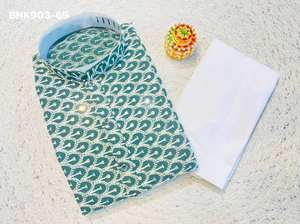 Ensemble Kurta et pyjama en rayonne lourde traditionnelle indienne de qualité supérieure avec broderies, à prix de gros, fournisseur indien - Product Image 5