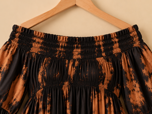 Off The Shoulder Tie Dye Maxi <b>Dress</b> Women Boho Lantern Sleeve Loose Chiffon Summer <b>Beach</b> <b>Long</b> <b>Dress</b> Elastic Waist Flared Hem - Product Image 3