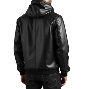 Chaqueta Anorak de Cuero Vacuno Auténtico para Hombre, Chaqueta Cortavientos con Capucha para Invierno, Venta al Por Mayor - Product Image 2