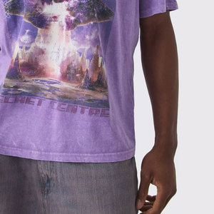 DTG 100% Cotton Knitted <b>Vintage</b> Loose Distressed <b>Rock</b> Band Hip Hop Blank <b>T</b>-<b>Shirts</b> High Quality Acid Wash Heavyweight 220 Grams - Product Image 5