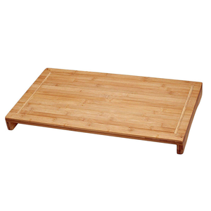 Grande planche à découper en bambou pour cuisine, planche de découpe et de service avec rebords, à poser sur l'évier ou la cuisinière - Product Image 1