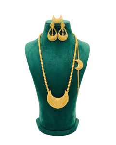 Classic 24K Gold Plated Copper Alloy Necklace Earrings <b>Bracelet</b> <b>Set</b> Flower Design Handmade High Quality Women's Wedding - Product Image 3