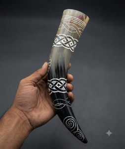 Carved Antique Viking Drinking Brass <b>Horn</b> Natural <b>Buffalo</b> <b>Horn</b> Polished Carved Antique Drinking <b>Horn</b> - Product Image 3