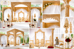 Fascinants décorations de mariage en bois, Mastansis sculptés de fleurs pour mariage hindou, Grand Mastan Maharani en bois - Product Image 5