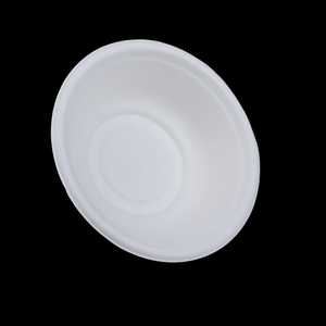 Bol jetable rond blanc de 210 ml en bagasse de canne à sucre, écologique, compatible micro-ondes, pour service alimentaire, usage festif, style ferme - Product Image 1