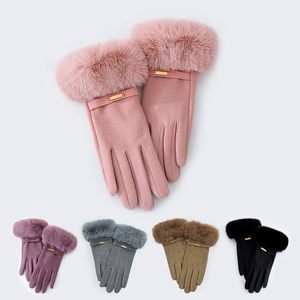 OEM Women's Wool/Acrylic Cuff Winter <b>Gloves</b> | Comfortable Thermal <b>Knit</b> Touchscreen <b>Gloves</b> Needle Detection | Sports Use - Product Image 1
