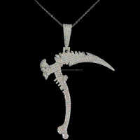 Pendentif personnalisé Hip Hop en argent sterling 925 plaqué or avec diamant Moissanite en forme de crâne, design de fête