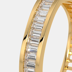แหวนทองคำขาวประดับเพชรทรงบาแกตต์แบบเต็มวง - Product Image 5