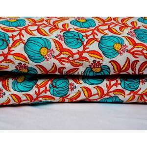 Tela de Algodón Estampada con Bloques Florales, Ligera, para Decoración del Hogar, Bolsos y Confección de Vestidos, en Metros, Tela de Algodón para Tapicería - Product Image 1