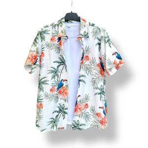 Chemise hawaïenne pour homme à manches courtes, imprimé tropical, respirante, pour les vacances d'été, col rabattu - Product Image 4